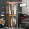 CB169 無竹令人俗 清雅楠竹系 雙門座地衣櫃(掛衣) 長虹透明門 Wooden/Bamboo Wardrobe - Image 6