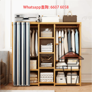 CB171-B 掛衫衣櫃(窄身) (高160cm帶簾) 160cm-Wardrobe for Loft Bed