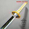 T0008W 我妻善逸 木/竹模型 1:1 仿日輪刀 同人誌 Halloween cosplay 作品 鬼滅之刃 萬聖節扮裝