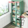 CB98 窄身雙門竹木系座地多層置物架 Wooden/Bamboo Multi-storey Cupboard