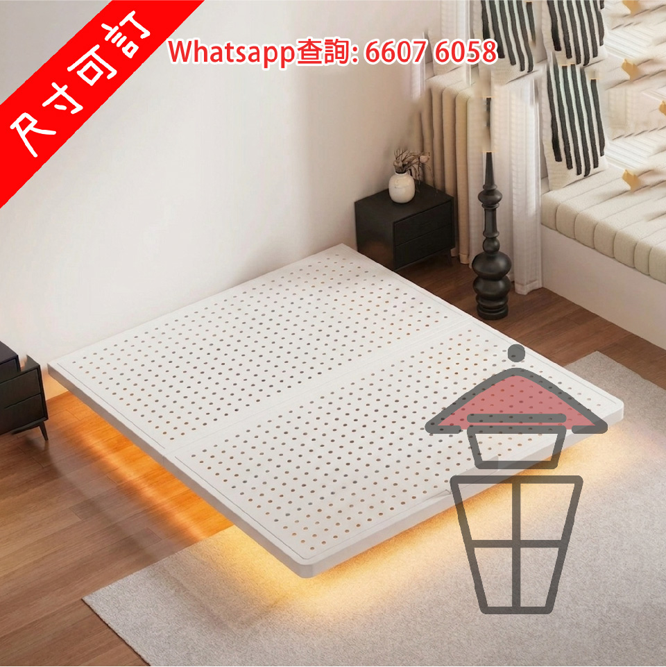 BD150 [A 淨床架] 碳素鋼 金屬懸浮床架 Metal Floating Bed Frame 鋪滿床板 9立柱 (4x4cm) [尺寸可訂]