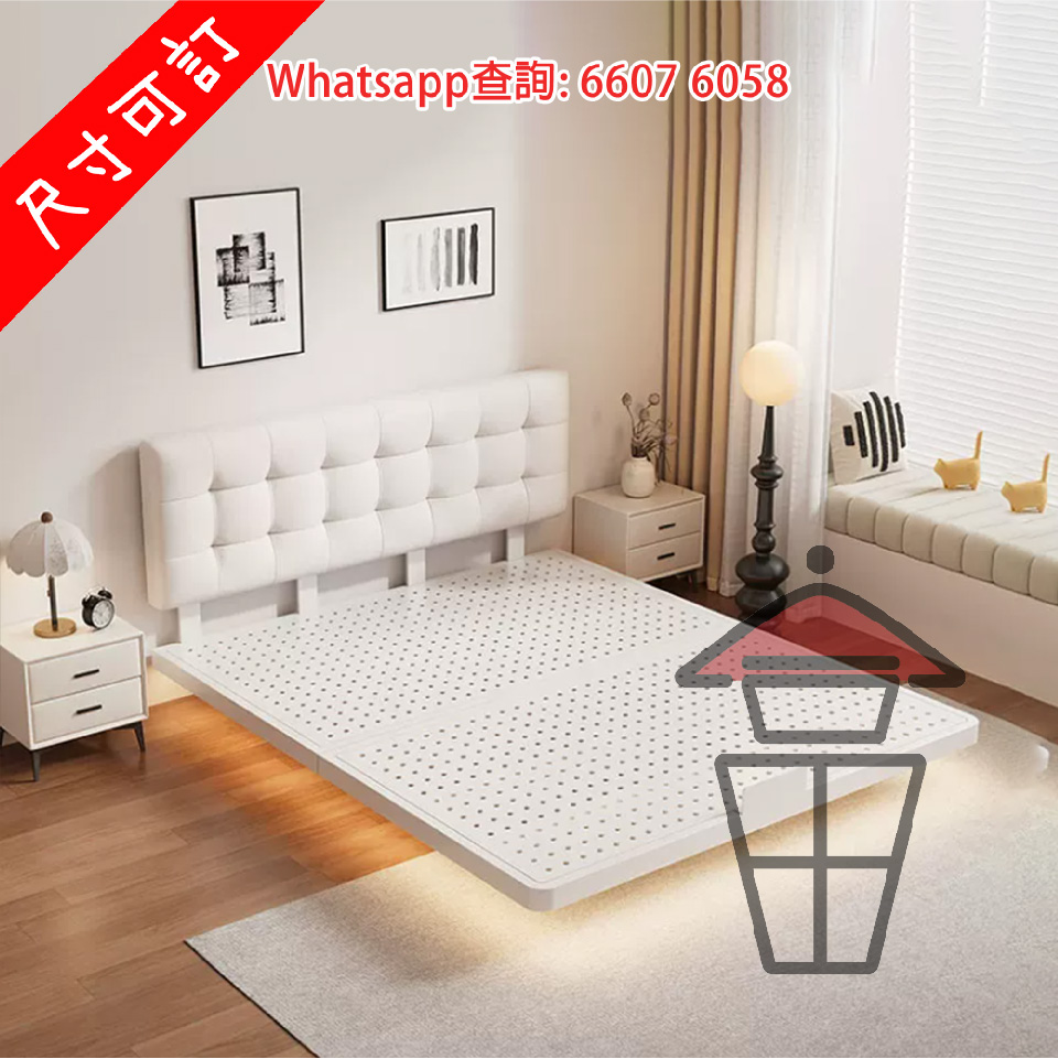 BD150 [B 床頭板] 碳素鋼 金屬懸浮床架 Metal Floating Bed Frame 鋪滿床板 9立柱 (4x4cm) [尺寸可訂]